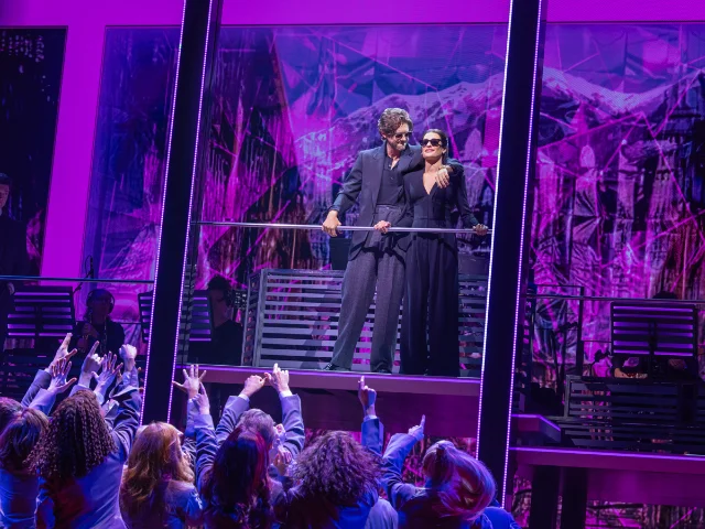 Aaron Tveit and Lea Michele in Chess on Broadway
