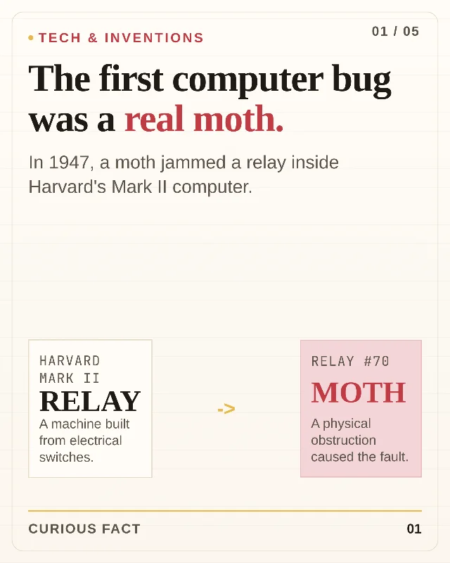 The first computer bug was a real moth