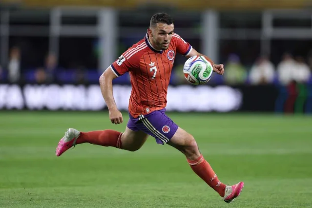 John McGinn controls the ball during Scotland's opening match against Haiti, Foxborough, Mass.