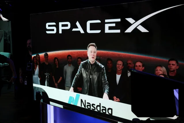 SpaceX's IPO debut at the Nasdaq MarketSite in New York, June 12, 2026