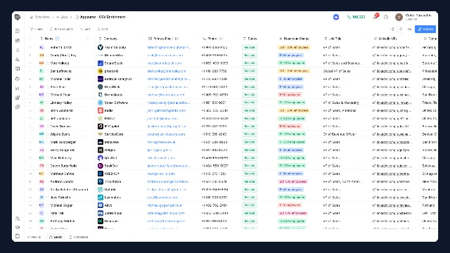 Cleanlist AI leads list with enriched contact data table