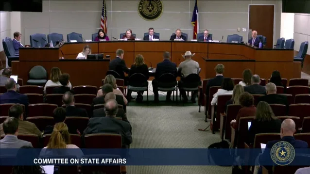 Texas House Committee on State Affairs hearing room during the September 15, 2026 hearing