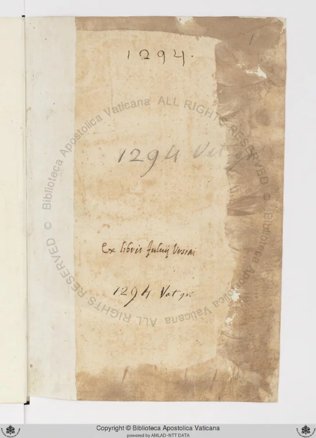 Folio 1r of Vat.gr.1294, opening page of Aristophanes' Knights in 14th-century Greek minuscule, with scholia filling every margin