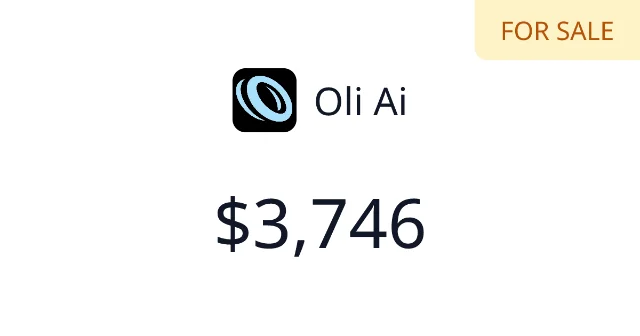 Oli Ai TrustMRR listing showing $3,746 all-time revenue with a FOR SALE badge