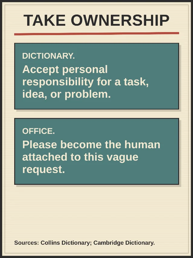Take ownership, translated