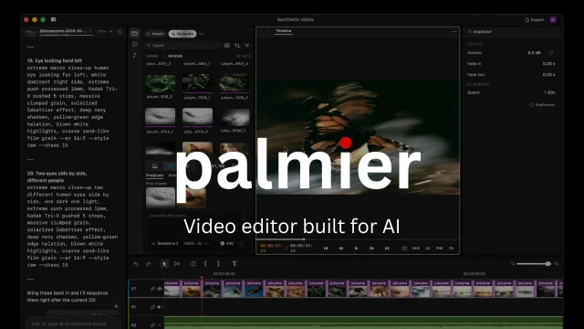 Palmier Pro's multi-track editor interface