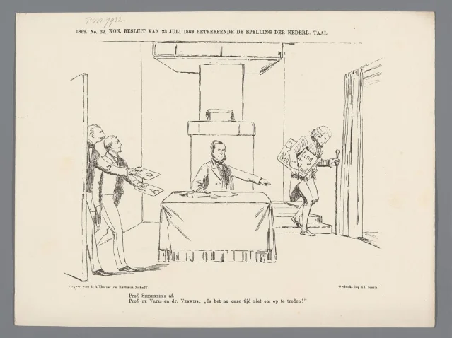1869 cartoon about a Dutch spelling decree