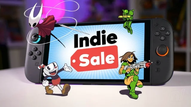 Nintendo Switch OLED 手持主机展示 Indie Sale 促销页面