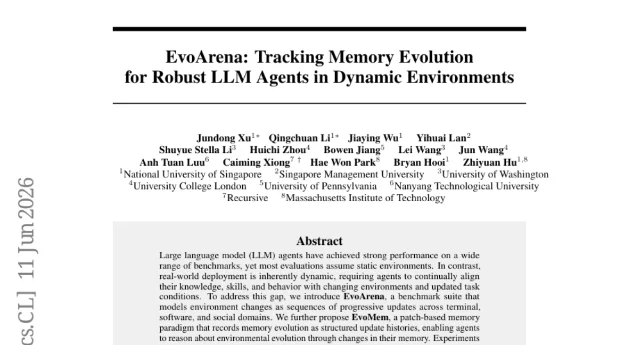 EvoArena benchmark evaluation overview