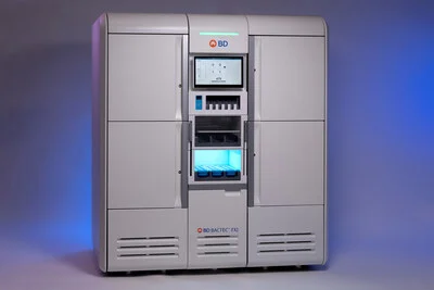 BD BACTEC FXI Culture System — automated blood culture instrument with integrated loading tray