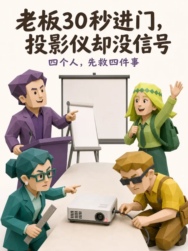 老板30秒进门，投影仪却没信号
