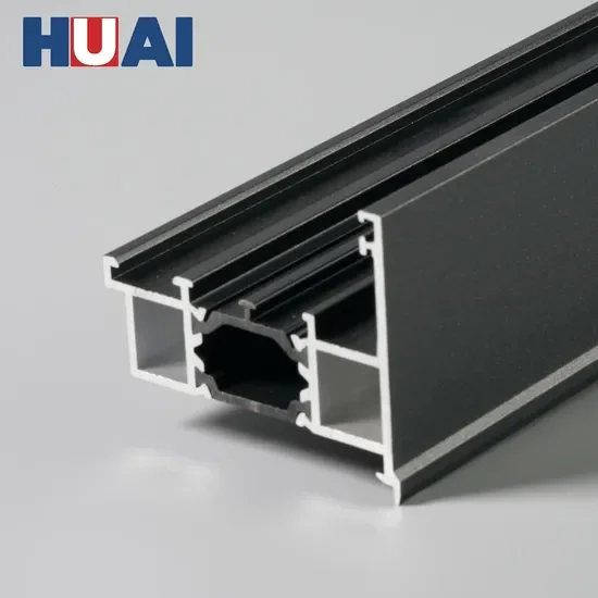 Aluminum window profiles stacked at factory