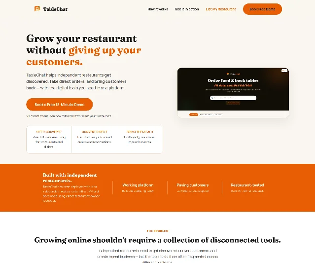 TableChat 商家端在线界面