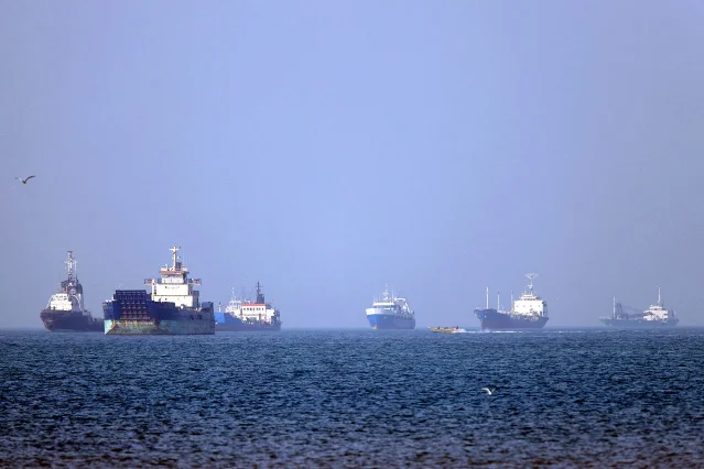 Vessels anchored at the Strait of Hormuz, May 4, 2026