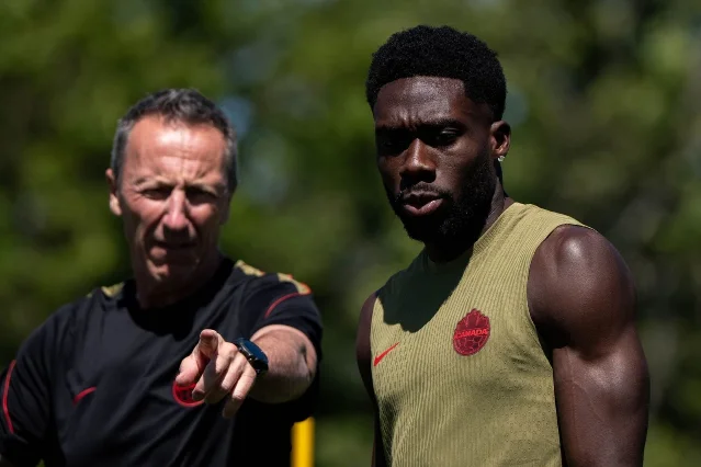 Alphonso Davies at Canada training