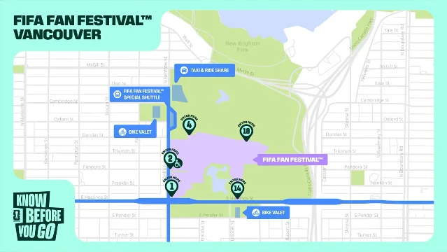 Vancouver FIFA Fan Festival access map