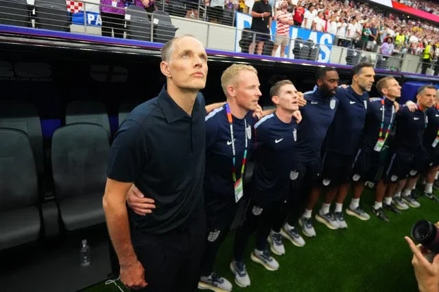 Thomas Tuchel on the England bench