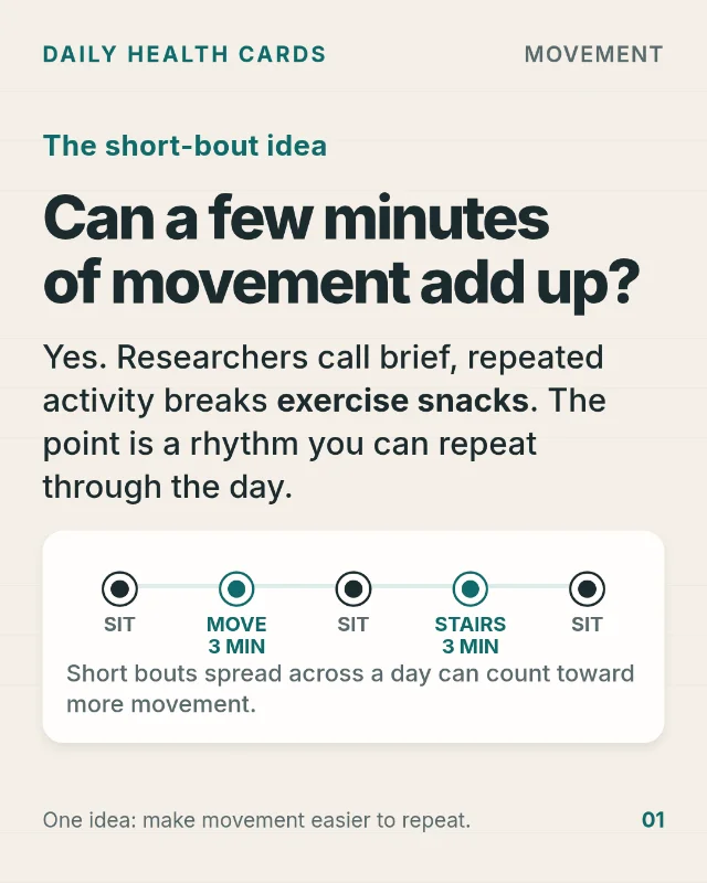 Can a few minutes of movement add up?