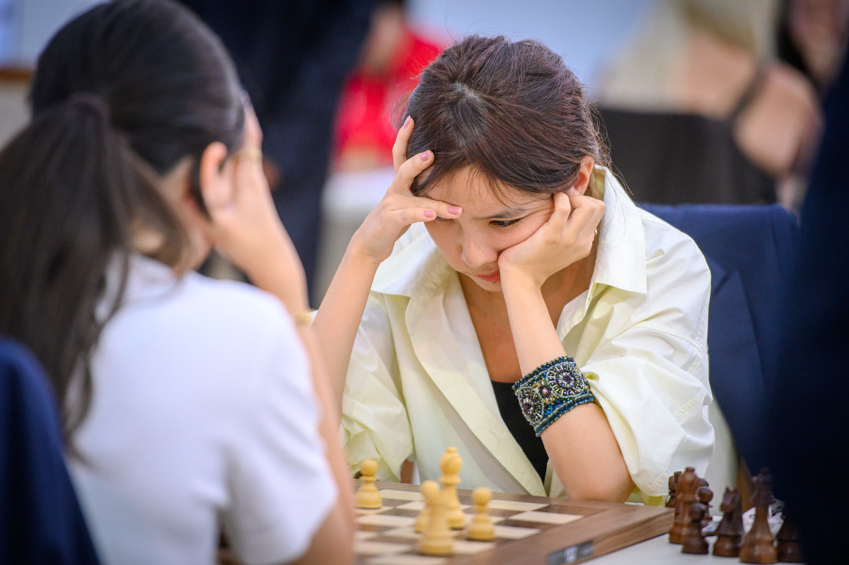 Alua Nurman during her round-six game