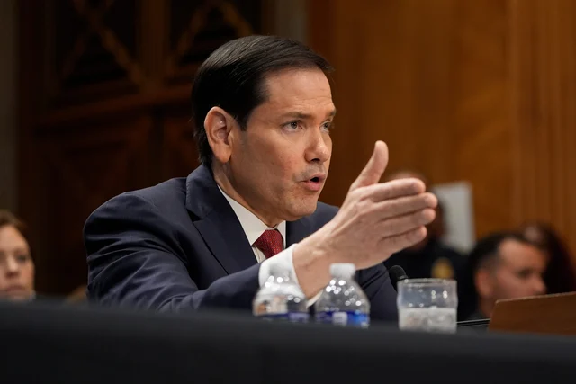 Secretary of State Marco Rubio gestures while testifying at the Senate Foreign Relations Committee hearing, June 2, 2026