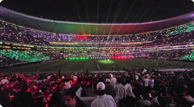 Mexico City Stadium under night lights