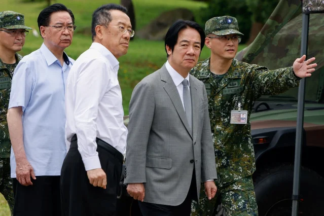 Taiwan President Lai Ching-te at a military briefing