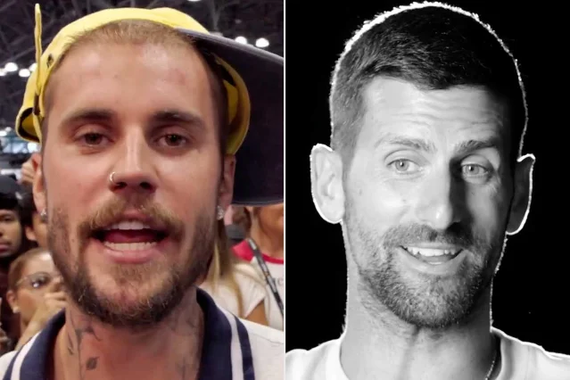 Justin Bieber and Novak Djokovic