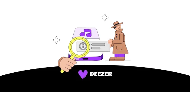Deezer's AI music detector landing page showing playlist scanning interface
