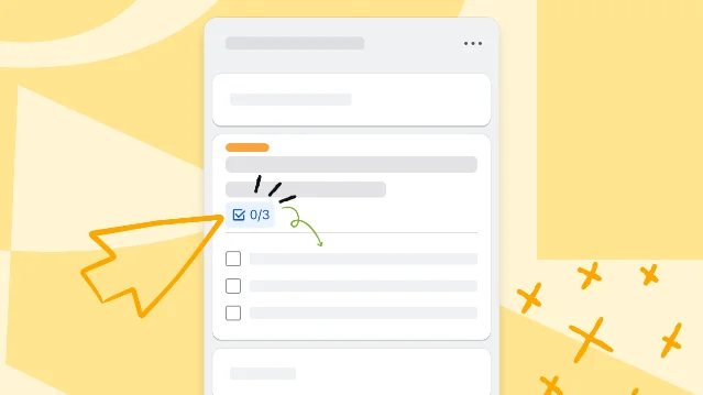 Trello 卡片正面的清单计数示意图