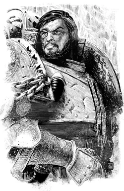 An ancient Remembrancer's sketch of Bjorn, then of Tra Company, before he became the Eldest