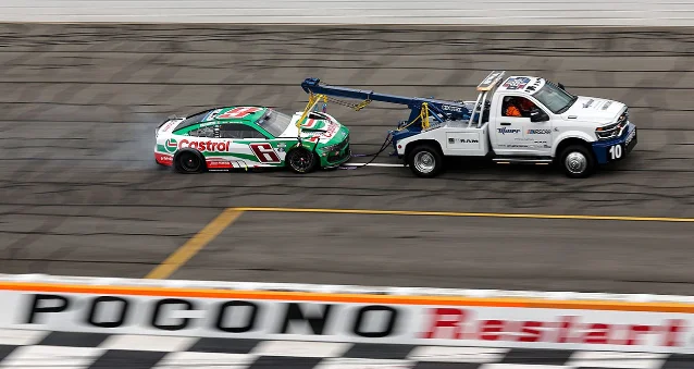 Stage 2 crash at Pocono collects Keselowski, Wallace, Logano — Getty Images