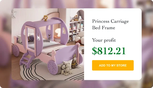 Princess Carriage Bed Frame — first appearance on AliDropship June 17–23 bestseller list