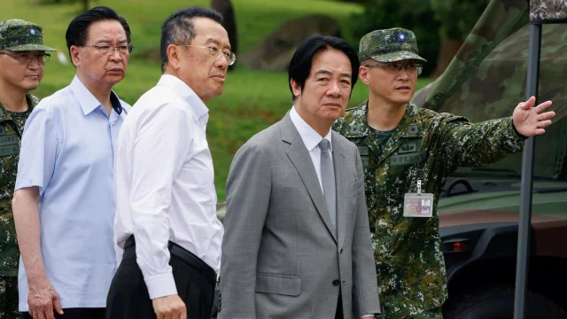 Taiwan President Lai at a military briefing