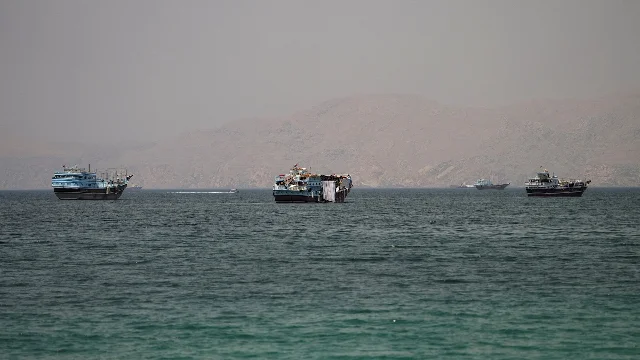 Merchant vessels in the Strait of Hormuz