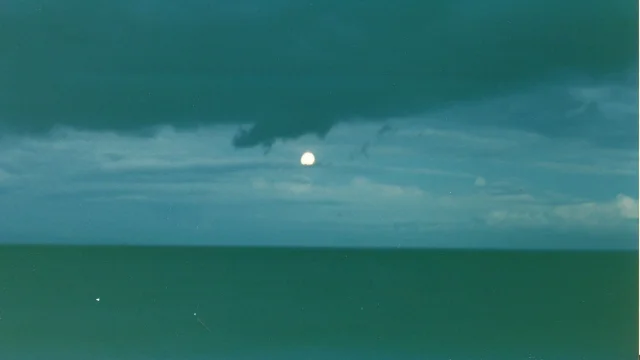 Moonlit ocean horizon