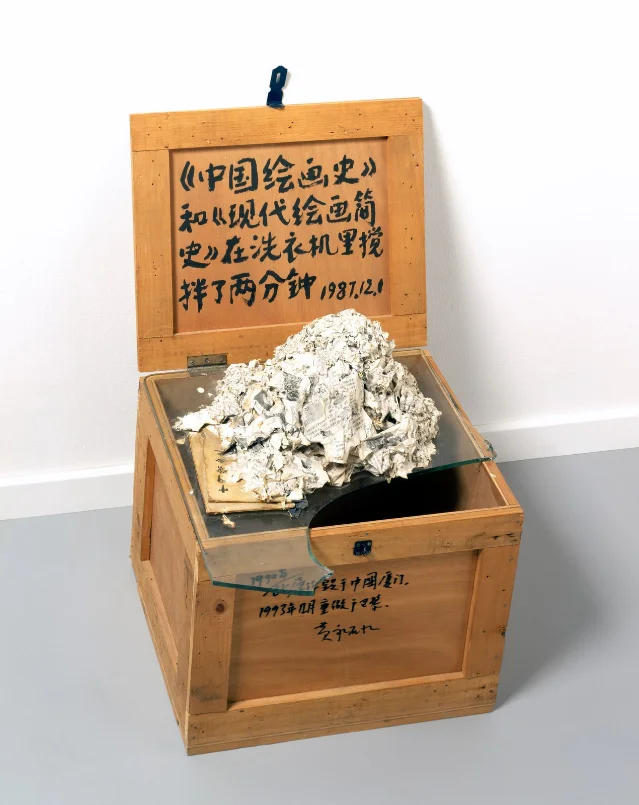 《〈中国绘画史〉和〈现代绘画简史〉在洗衣机里搅拌了两分钟》，1987年，1993年11月在巴黎重做
