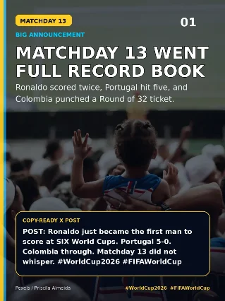 World Cup Matchday 13: Ronaldo rewrites the record book, England hit Ghana’s wall