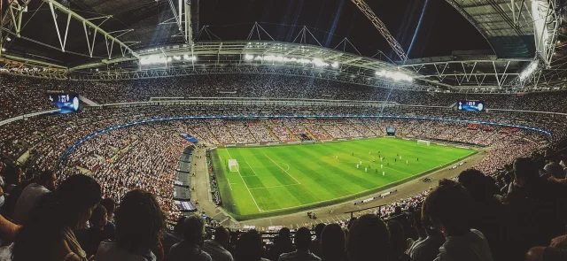 Soccer stadium full of fans