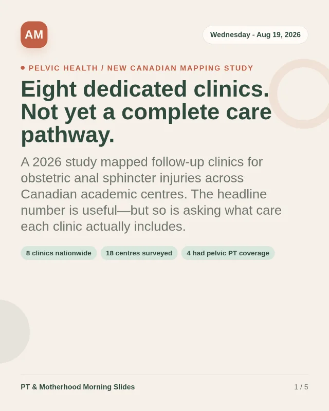 Eight dedicated clinics. Not yet a complete care pathway.