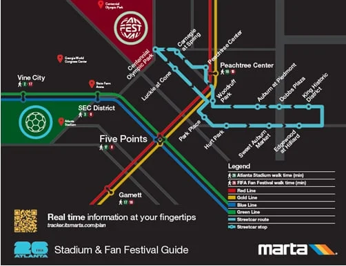 MARTA World Cup route map for Atlanta fans
