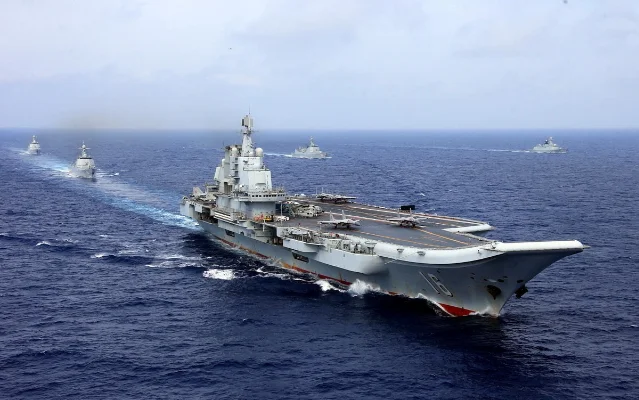 China's aircraft carrier Liaoning during drills in the western Pacific, April 2018
