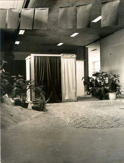 1967 年里约展出的 Tropicália:沙地、植物与可穿行的结构