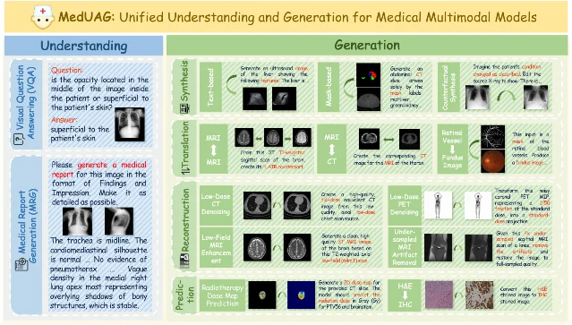 MedUAG 的统一医学理解与生成任务空间
