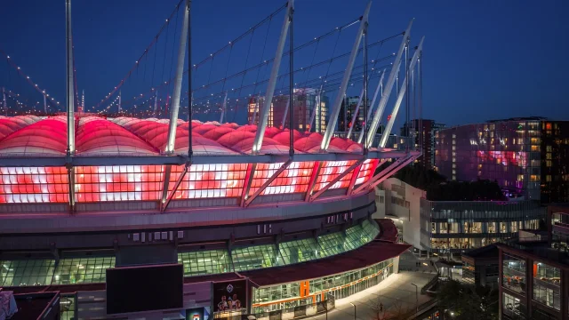 BC Place 外观与温哥华市中心