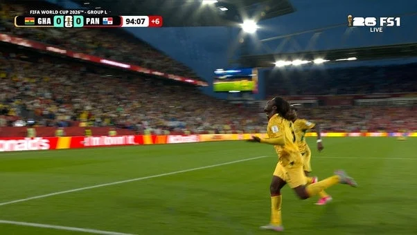 Caleb Yirenkyi scores Ghana's late winner against Panama