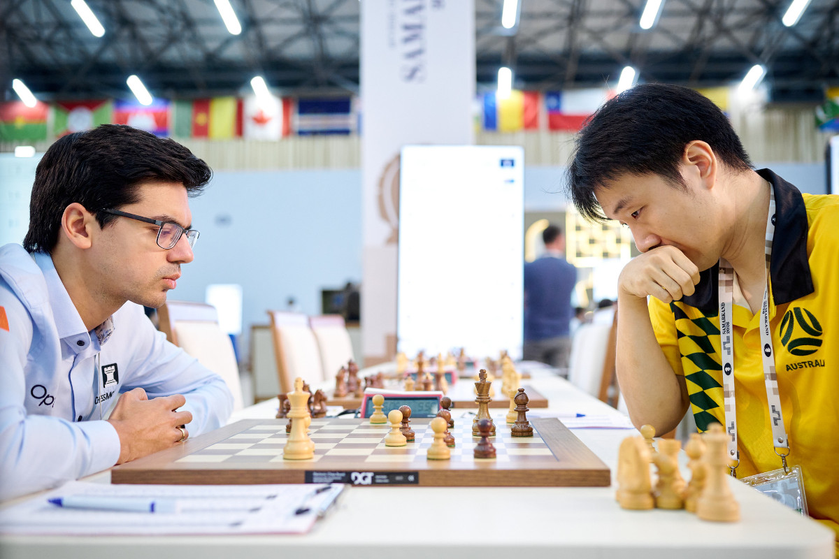 Anish Giri and Bobby Cheng at the board