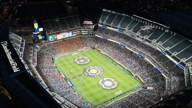 Night match inside Lincoln Financial Field, branded as Philadelphia Stadium for the World Cup