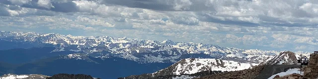 The Mount Blue Sky road approaches the exposed summit country above Colorado's Front Range.