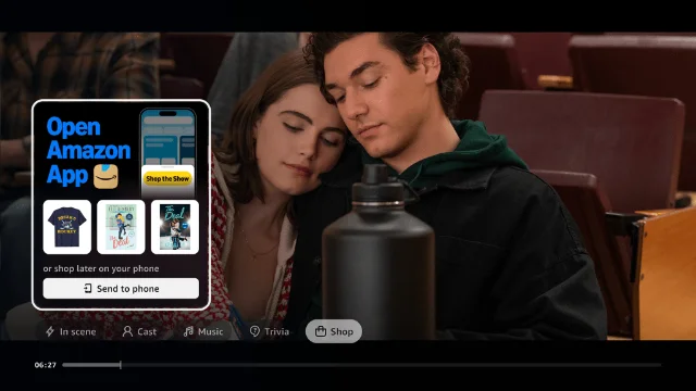 Amazon Prime Video X-Ray Shop tab interface