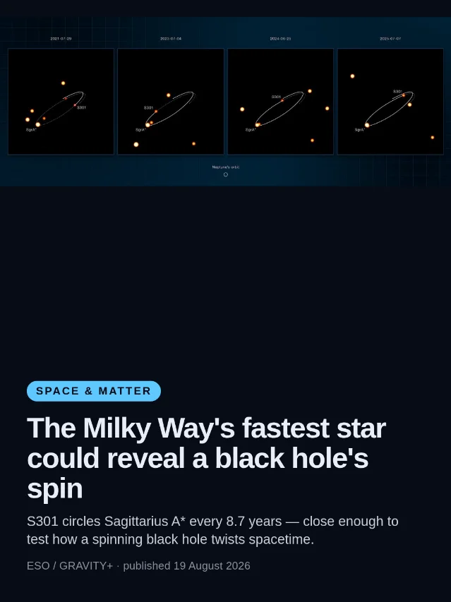 A star is racing close enough to test a black hole's spin